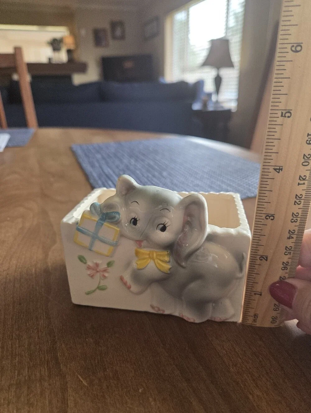 Vintage Made In Japan Ceramic Baby Elephant Flower Container